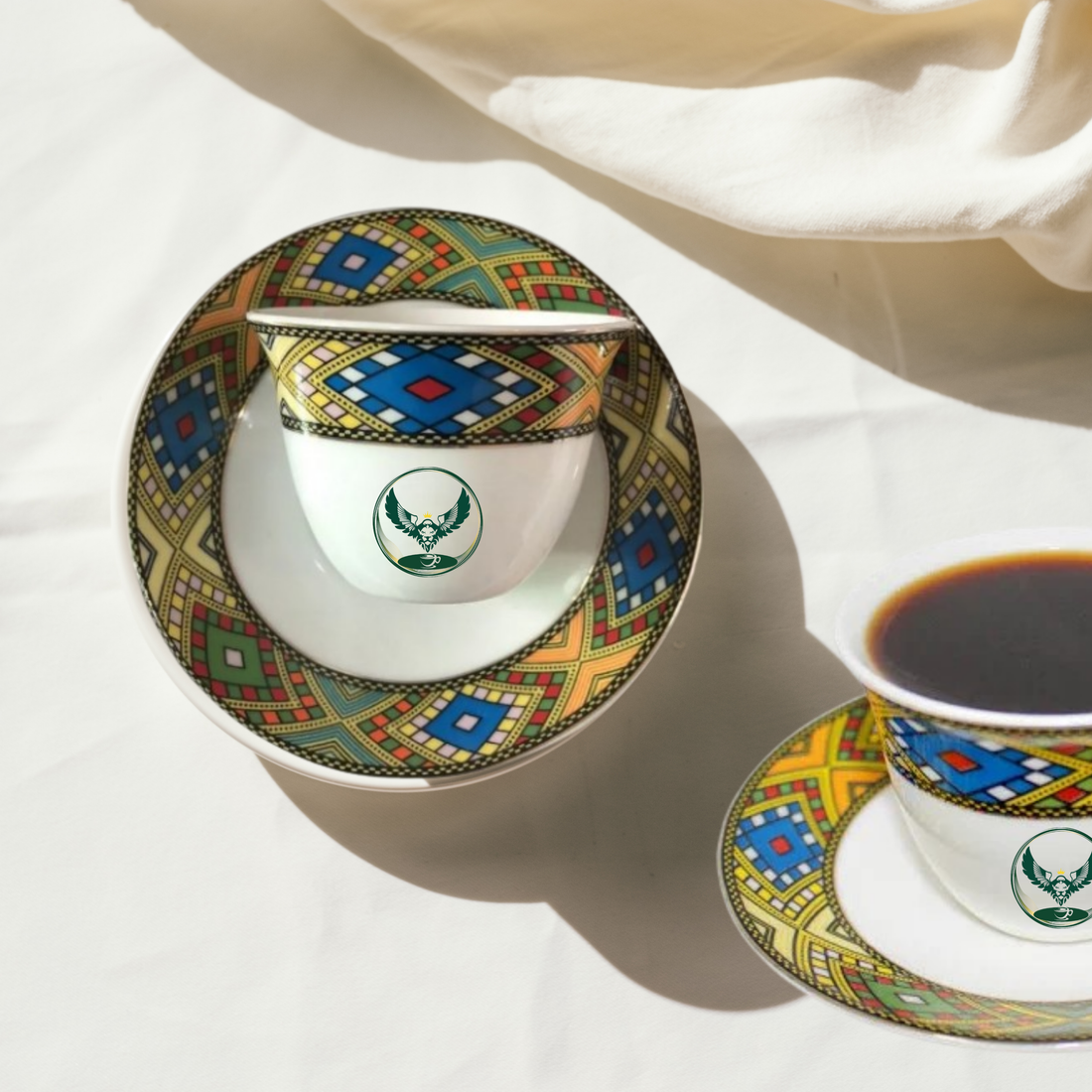 Coffee Espresso Cups and Saucers Set